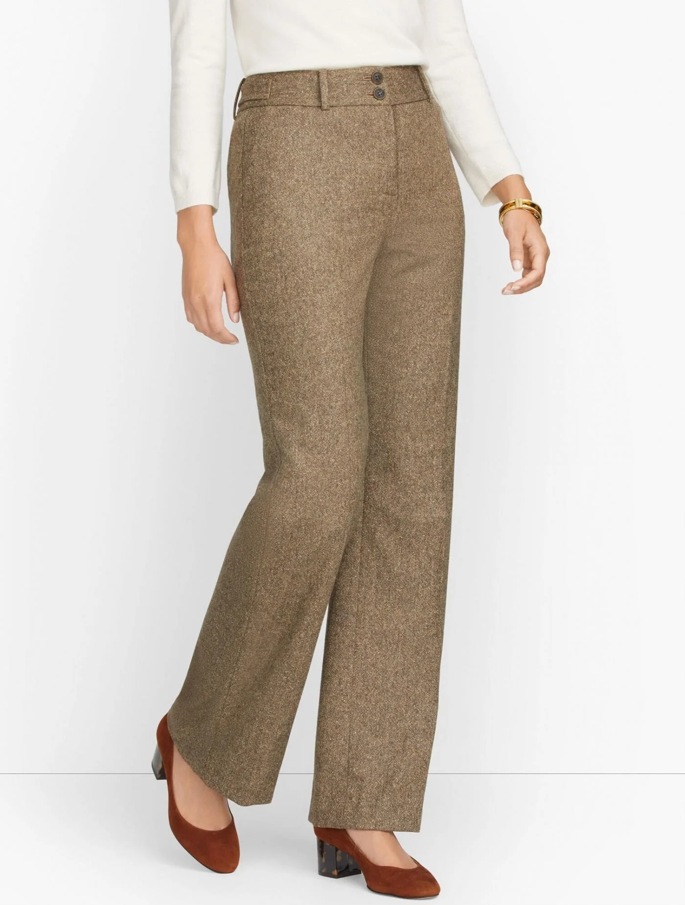 Pants | High Waist Flare Pants &#8211; Donegal BROWN/CAMEL MULTI &#8211; Talbots Womens