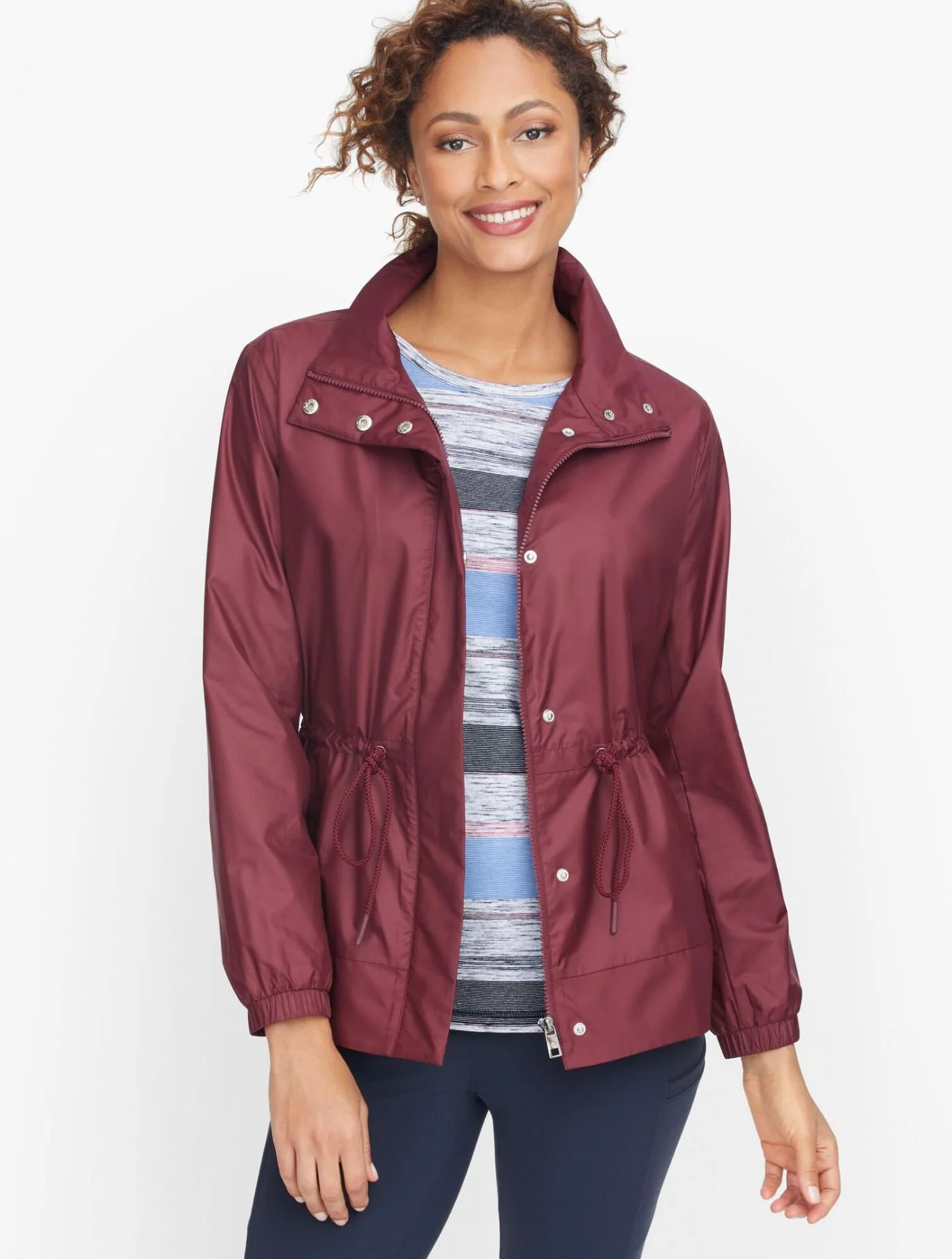 Jackets and Outerwear | Water Resistant Cinched Waist Jacket SHIRAZ &#8211; Talbots Womens