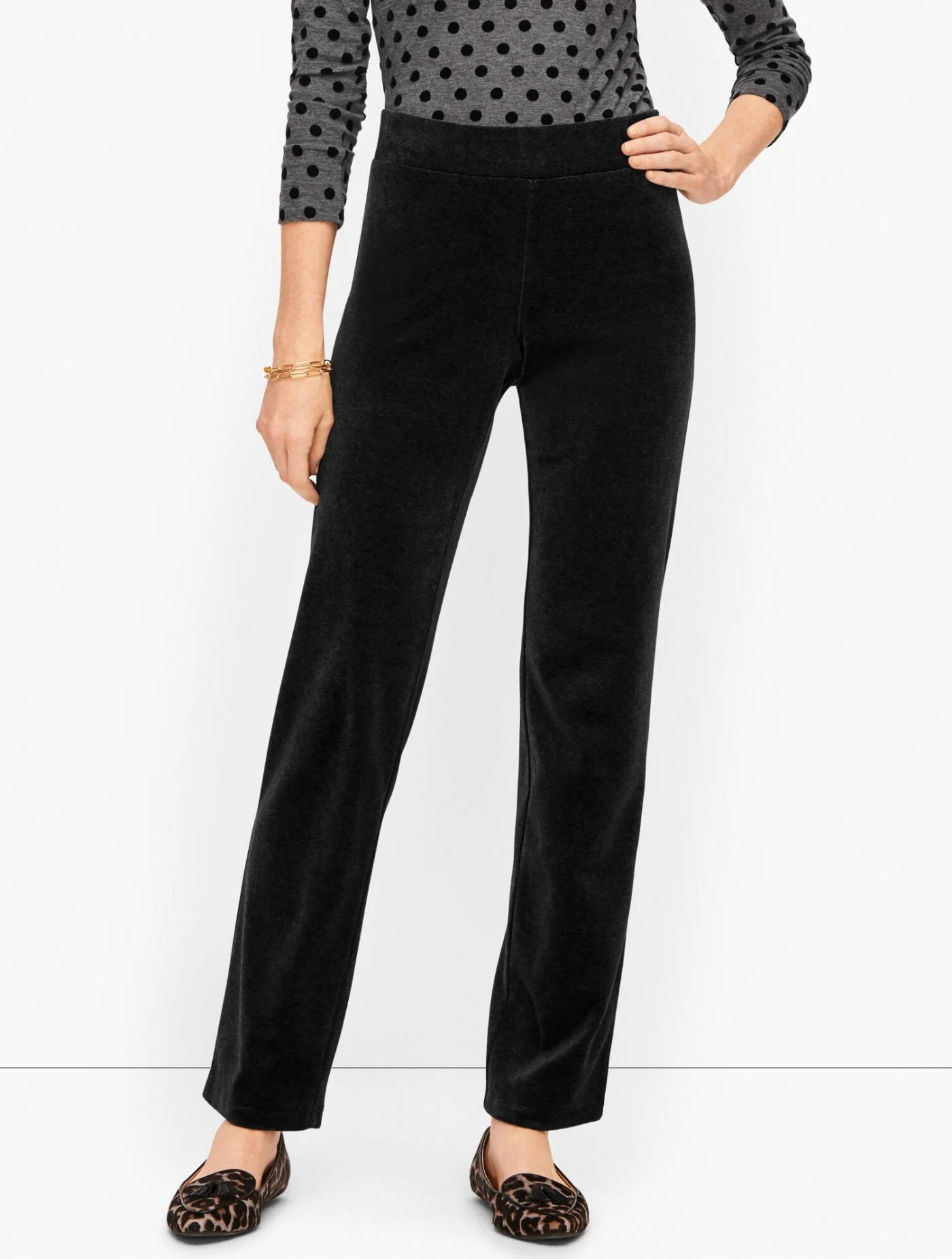 Pants | Luxe Velour Straight Leg Pants BLACK &#8211; Talbots Womens